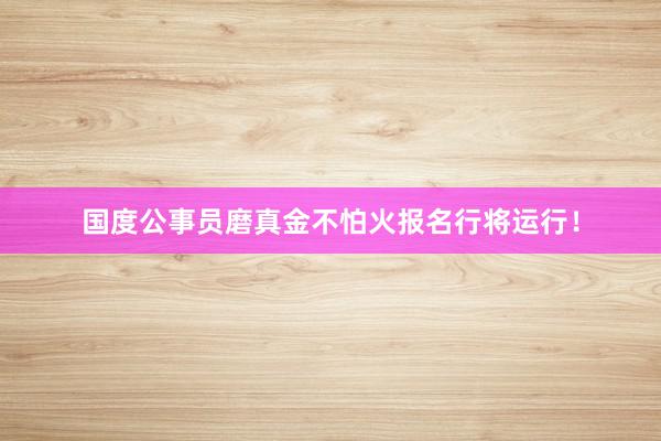 国度公事员磨真金不怕火报名行将运行！