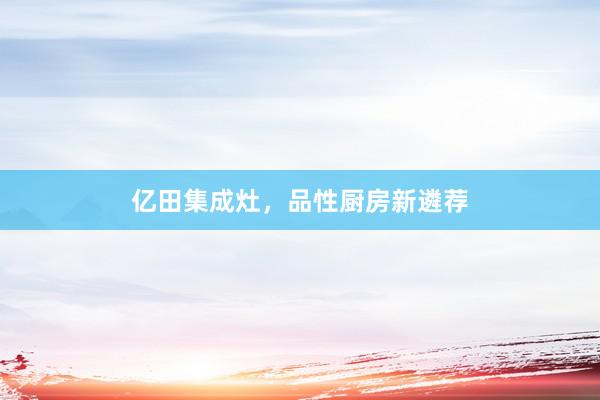 亿田集成灶,品性厨房新遴荐