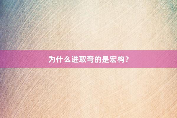 为什么进取弯的是宏构？
